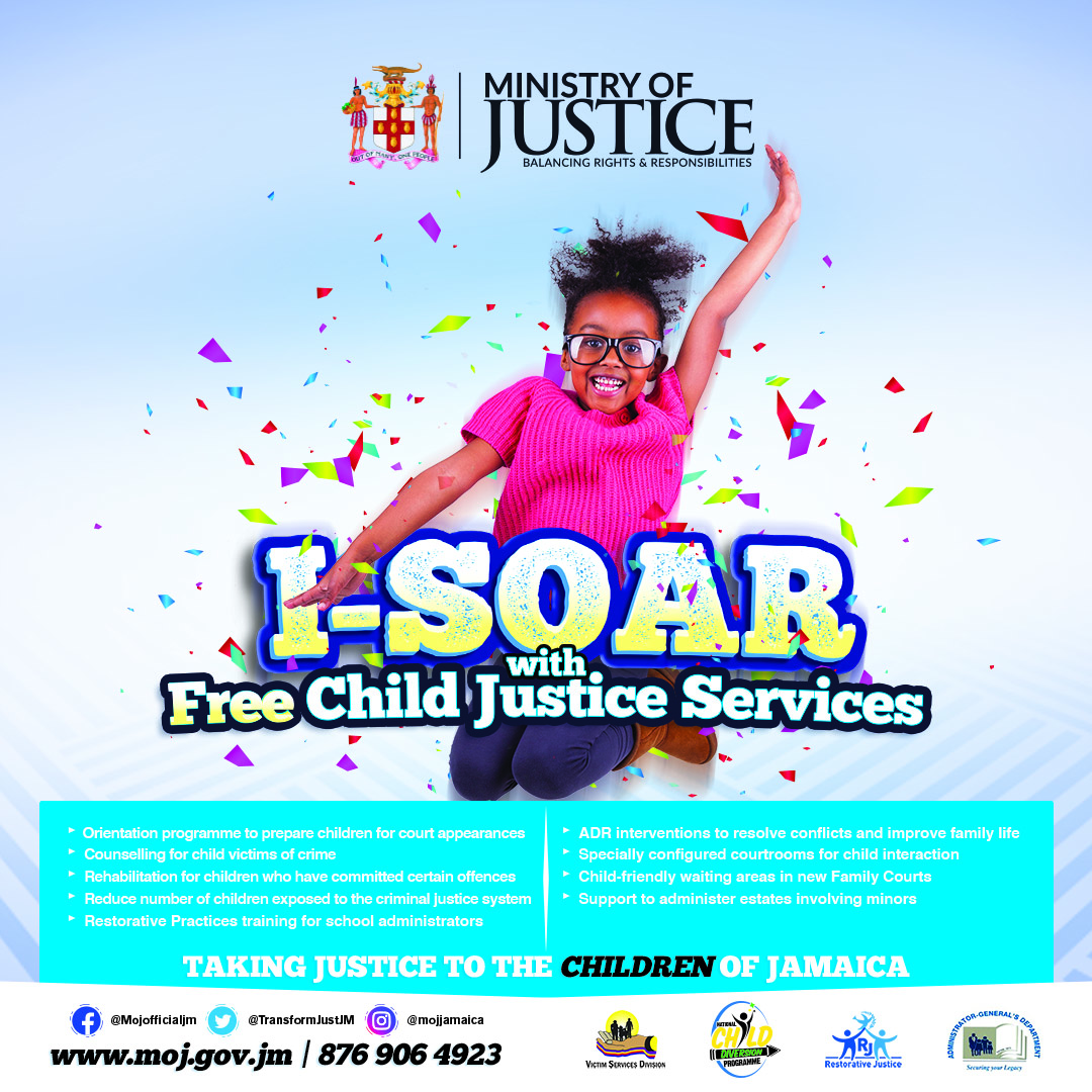 The Justice Ministry is reminding the public of the various Child Justice Services accessible to them at no cost.

