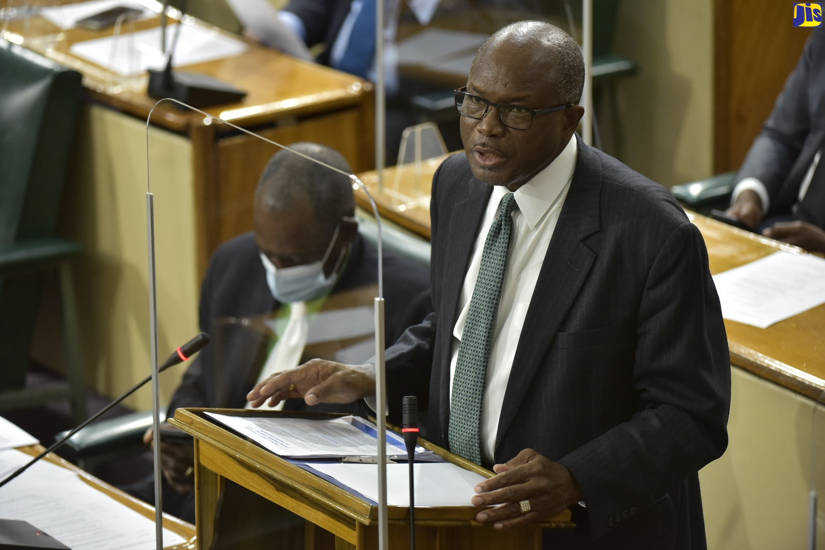 Minister without Portfolio in the Ministry of Economic Growth and Job Creation, Hon. Everald Warmington, delivers his 2021/22 Sectoral Debate presentation in the House of Representatives on May 5.
