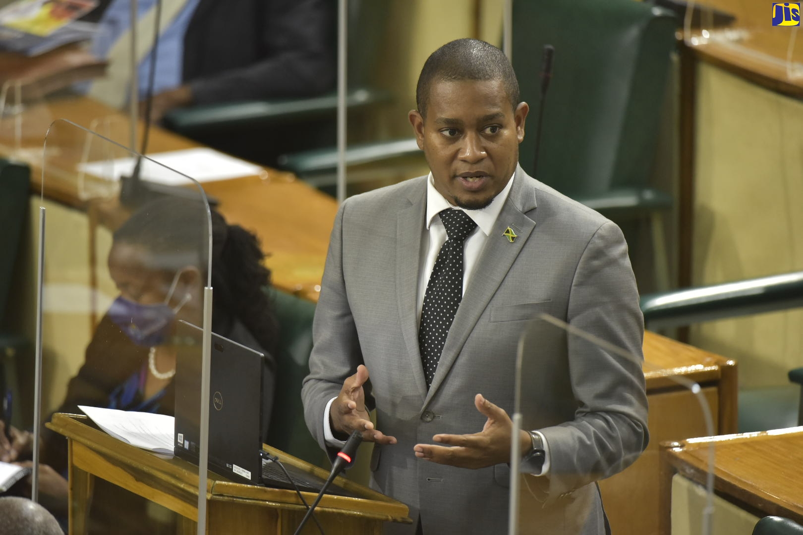 Minister of Agriculture and Fisheries, Hon. Floyd Green, speaking in the House of Representatives on Wednesday (May 19).