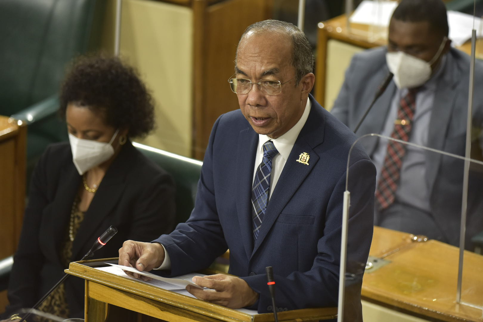 Deputy Prime Minister and Minister of National Security, Hon. Dr. Horace Chang,  makes his presentation in the 2021/22 Sectoral Debate in the House of Representatives on May 25.

