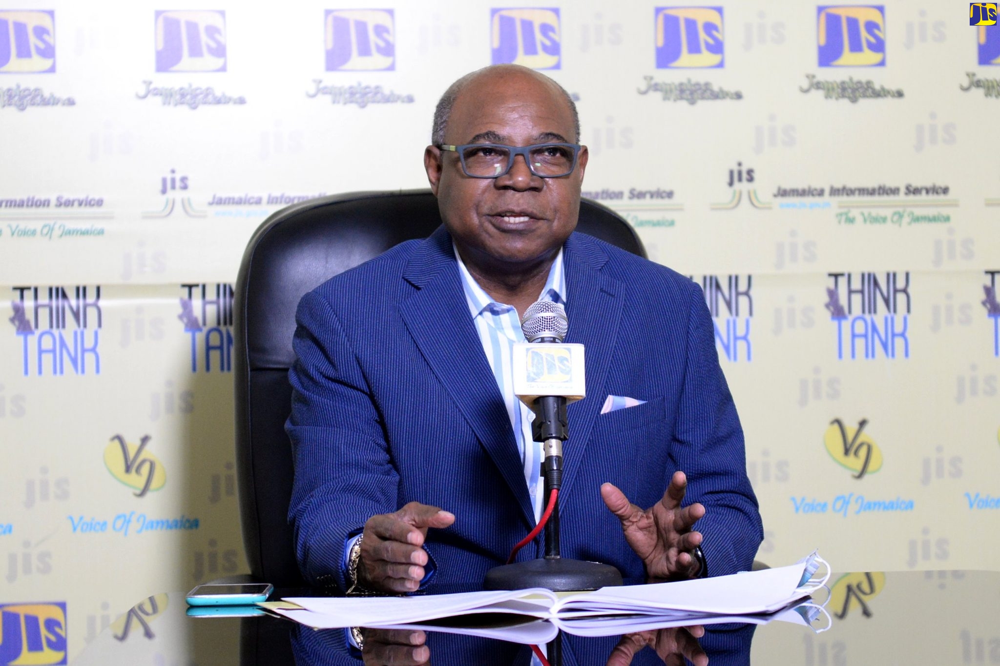 Minister of Tourism, Hon. Edmund Bartlett, speaking during a recent Jamaica Information Service (JIS) Think Tank.