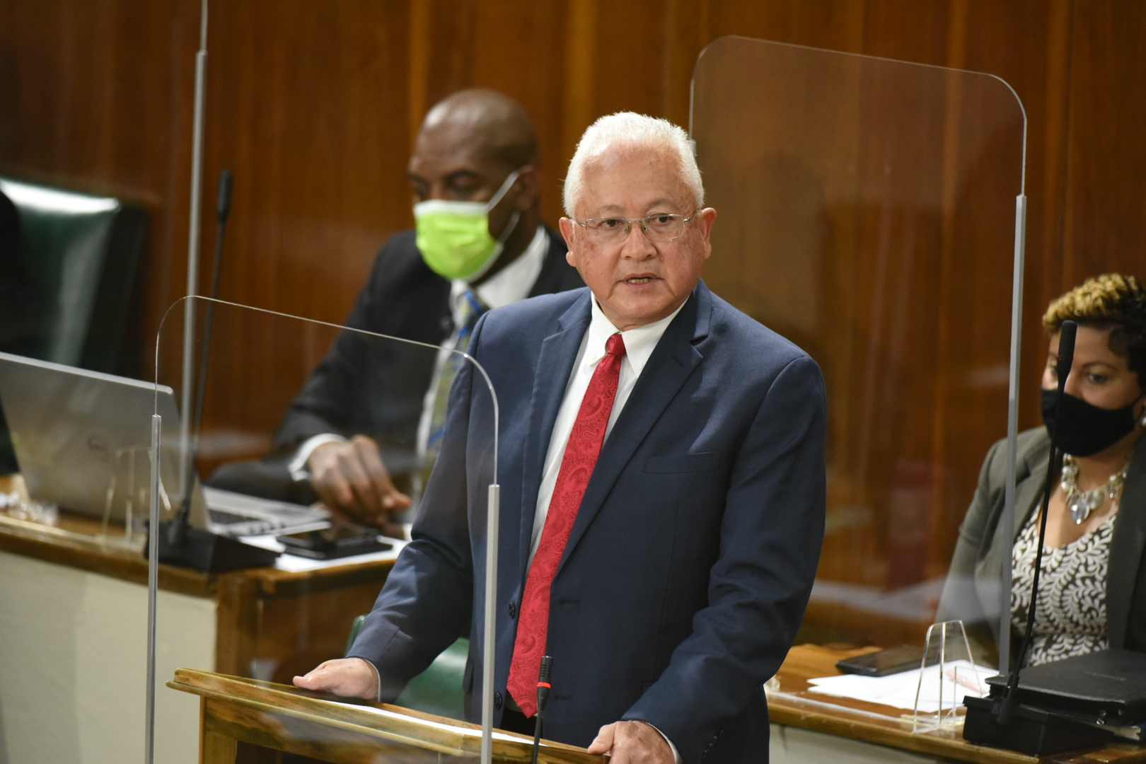 Minister of Justice, Hon. Delroy Chuck, making his contribution to the 2021/22 Sectoral Debate in the House of Representatives on May 4.

