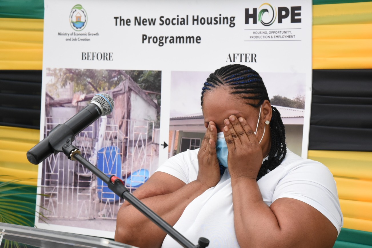 Recipient Of Unit Under Social Housing Programme Overcome With Tears Of Joy