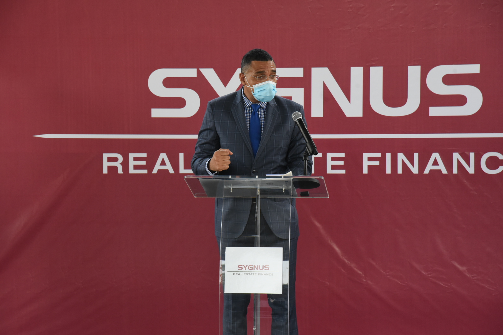 Prime Minister, the Most Hon. Andrew Holness, delivering the keynote address during Friday’s (July 9) groundbreaking ceremony for the construction of IMCA Jamaica Limited’s corporate office on Spanish Town Road in Kingston.

