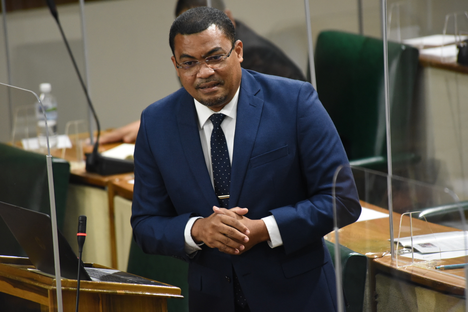 Member of Parliament for Manchester Southern, Robert Chin, makes his contribution to the State of the Constituency debate in the House of Representatives, on September 29.

