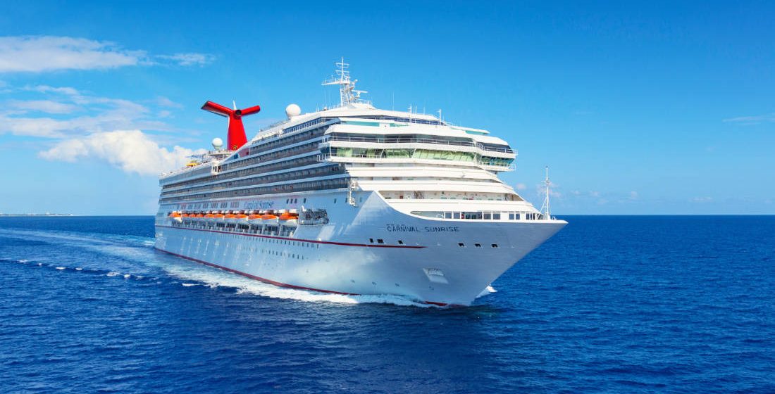 The Carnival Sunrise sails into the Ocho Rios port.

