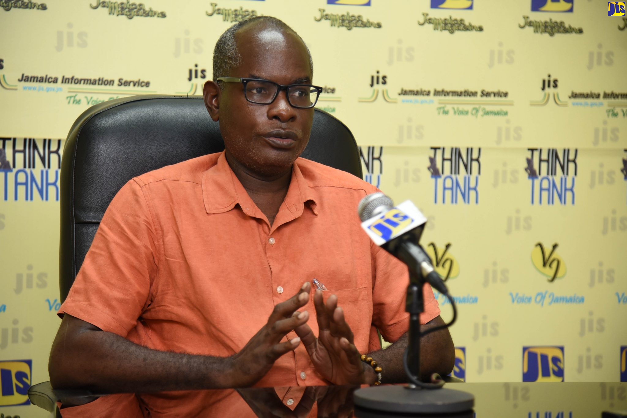 Director of the Island Traffic Authority (ITA), Kenute Hare, addresses a recent JIS Think Tank about the role of the ITA in the Road Safety Unit’s ‘Stop di Foolishness’ Campaign.