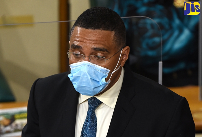 Prime Minister, the Most Hon. Andrew Holness, makes a statement in the House of Representatives on Tuesday (October 26).