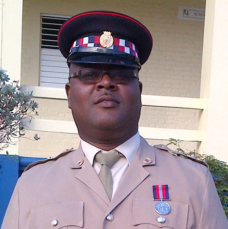 Member of the Jamaica Combined Cadet Force, Captain Lloyd Burke