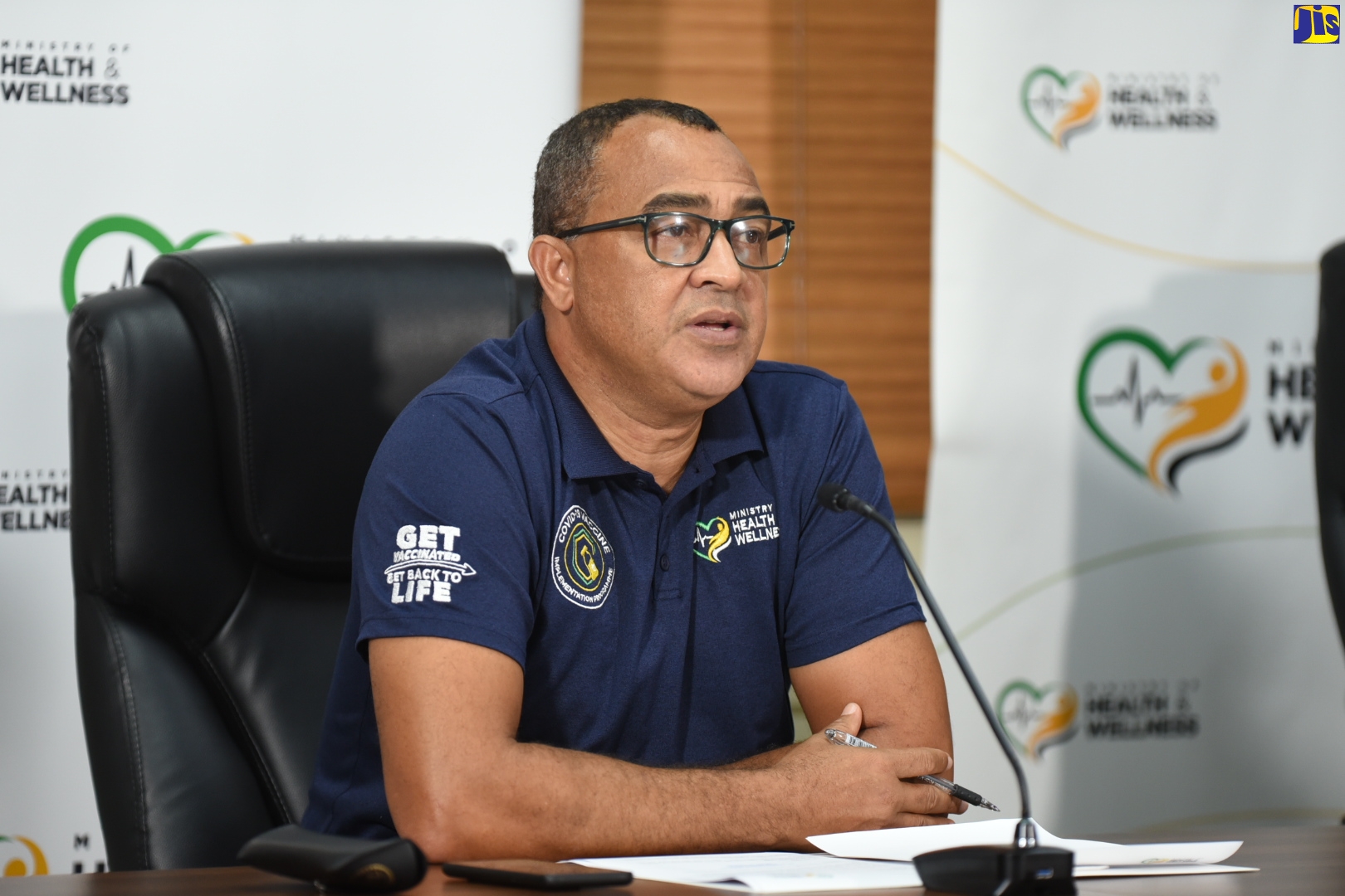 Minister of Health and Wellness, Dr. the Hon. Christopher Tufton, addresses a recent virtual COVID Conversations press conference.