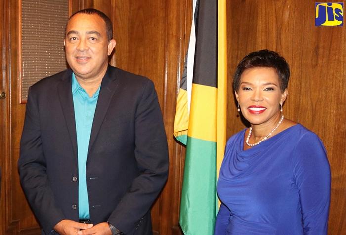 Health and Wellness Minister, Dr. the Christopher Tufton, with Jamaica’s Ambassador to the United States, Audrey P. Marks, on his recent visit to the Embassy of Jamaica in Washington DC.