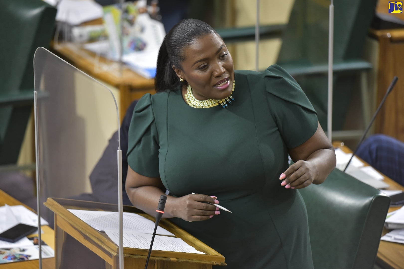 Member of Parliament for St. Catherine North East, Kerensia Morrison, making her contribution to the State of the Constituency debate in the House of Representatives on October 12.
