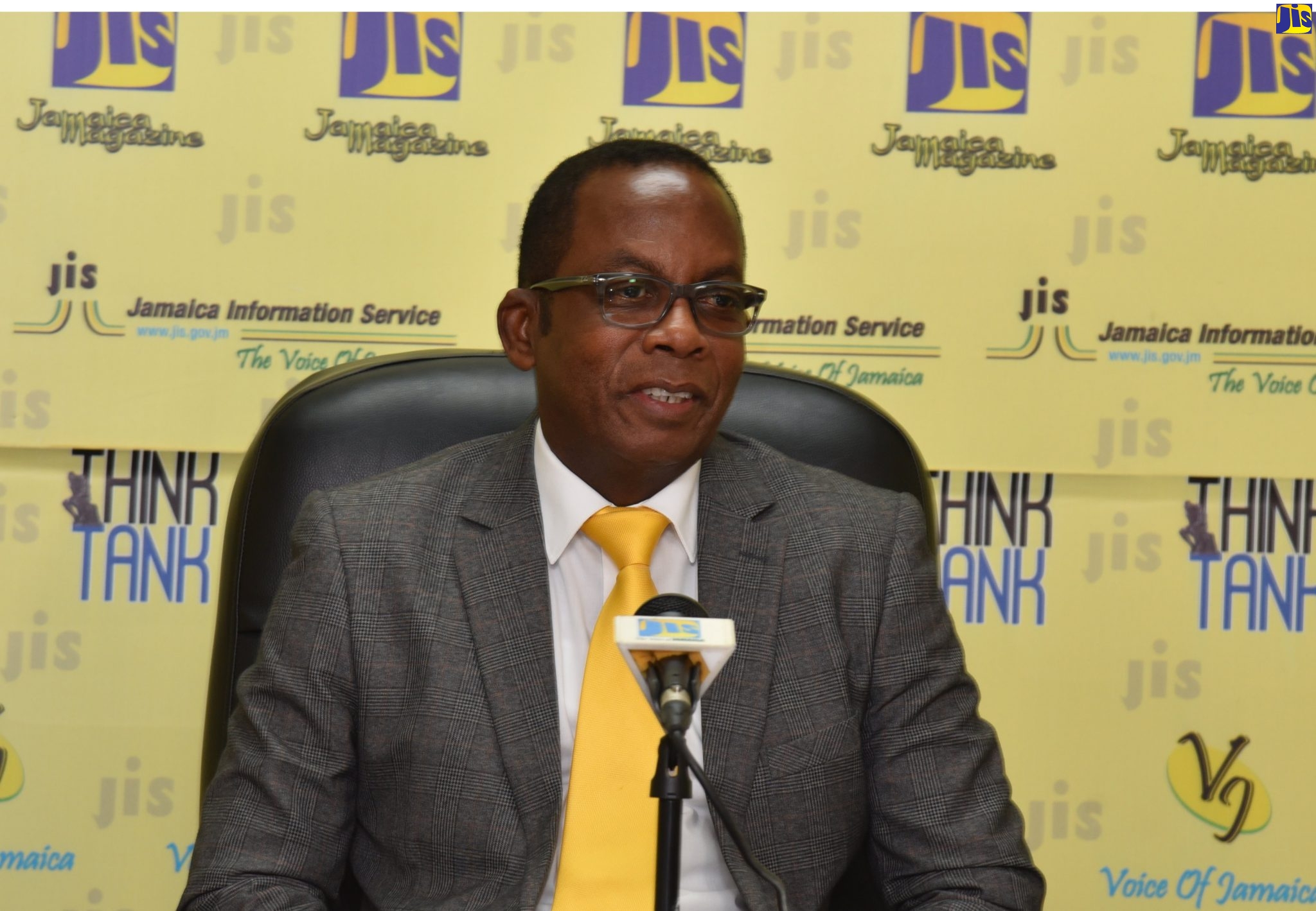 Director of Elections, Glasspole Brown, addresses recent JIS ‘Think Tank’, where he disclosed that Electoral Office of Jamaica will begin the distribution of the new Voter Identification Cards on October 11.