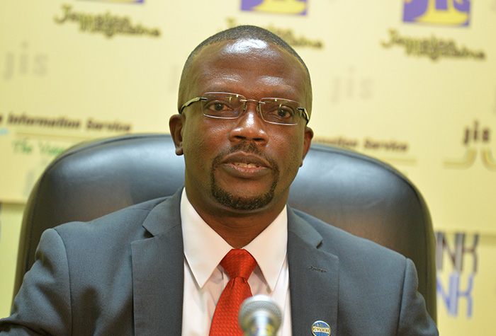 Head of the Jamaica Cyber Incident Response Team (Ja-CIRT), Lieutenant Colonel Godphey Sterling, provides details about activities for Cybersecurity Awareness Month in October, during a Jamaica Information (JIS) Think Tank on September 30. 