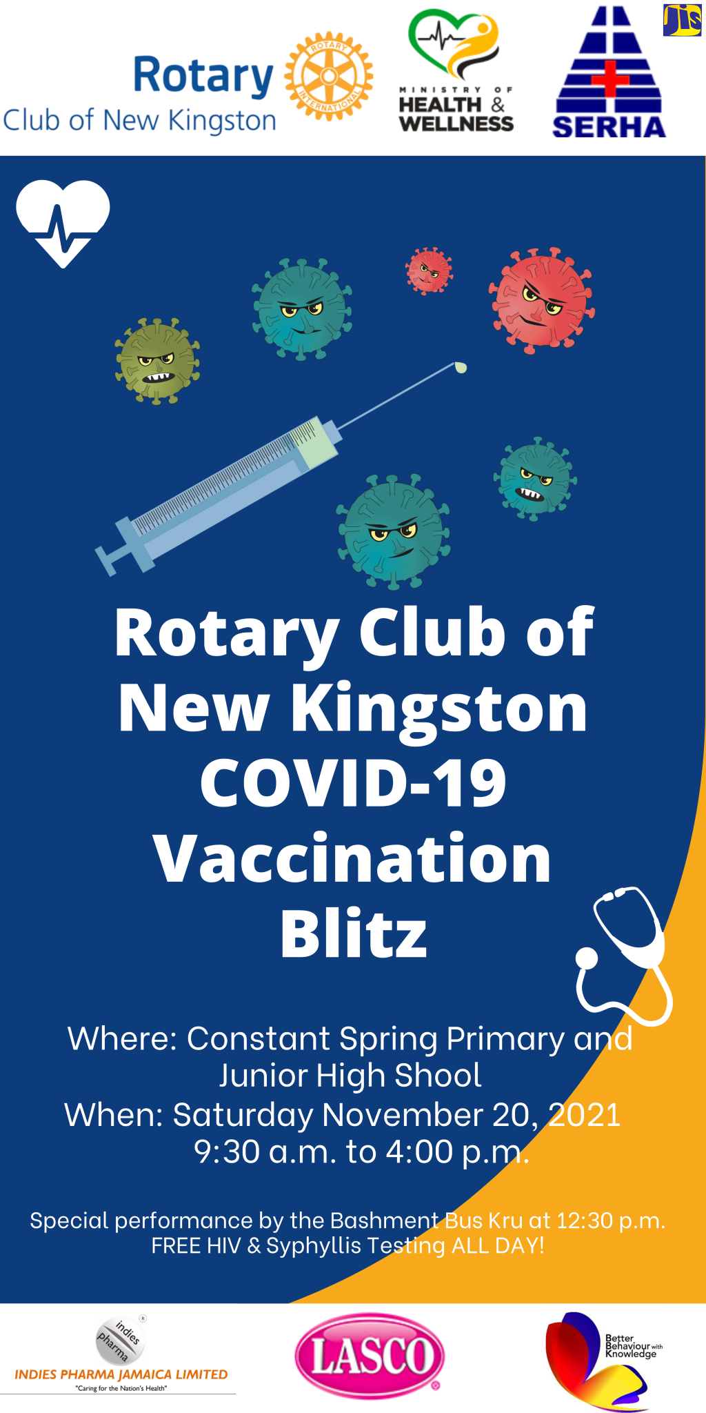 Vaccination Blitz at Constant Spring Primary and Junior High Saturday