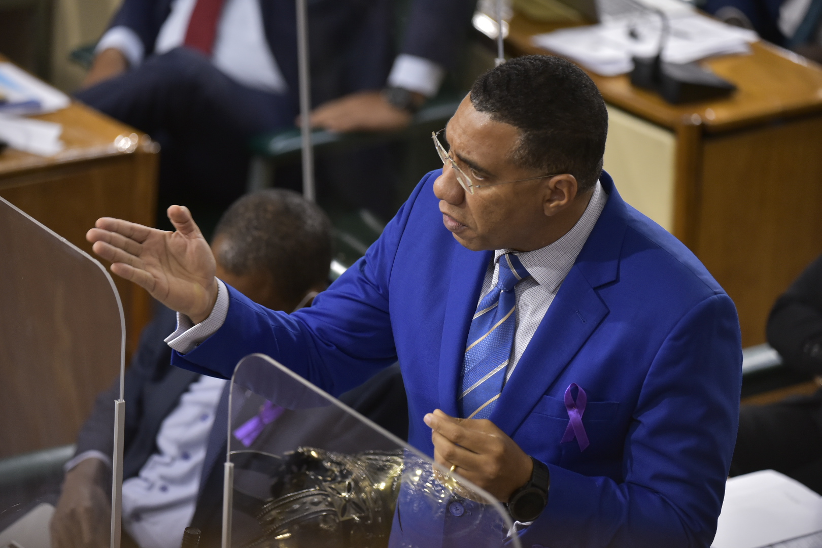 Prime Minister, the Most Hon. Andrew Holness, makes his contribution to the debate on two Resolutions to extend the recently instituted States of Public Emergency (SOEs) during the sitting of the House of Representatives on Tuesday (Nov. 23). The Resolutions, which were approved, will extend the SOEs until February 2022.

