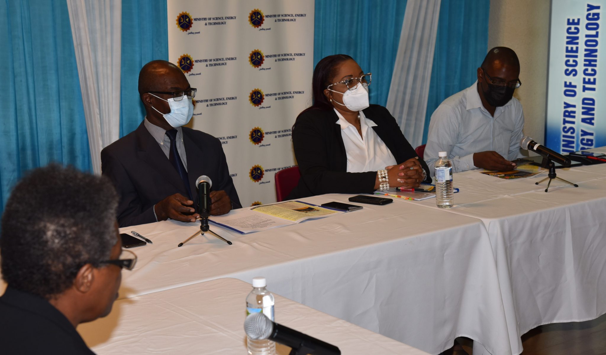 Chief Regulator, Government Electrical Regulator (GER), Horace Buckley (second left), addresses a virtual GER public consultation, held recently. Others (from left) are Chair of the Steering Committee, GER Secretariat, Sandra Graham; Manager  (Licensing, Registration, Examination), GER, Suzette Sylvestor; and Chief Compliance Officer, GER, Courtney Sinclair. The GER, which replaces the Government Electrical Inspectorate (GEI), is responsible for the regulation of the electrical inspection process; the licensing of electricians and electrical inspectors, including making recommendations for renewal and revocation; and monitoring work done by the inspectors.

