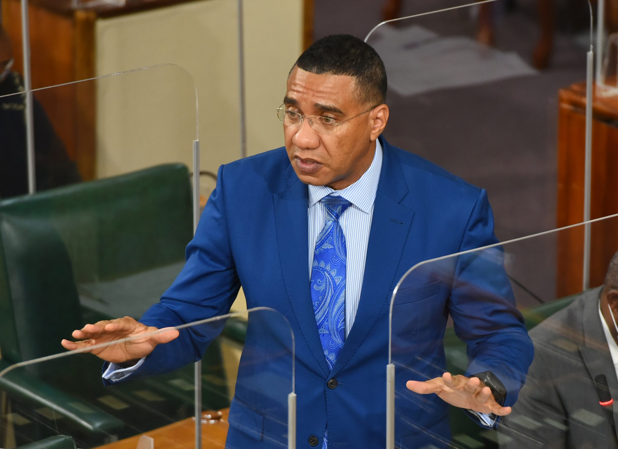 Prime Minister, the Most Hon. Andrew Holness, emphasises a point while making a statement in the House of Representatives on Tuesday (November 16). 