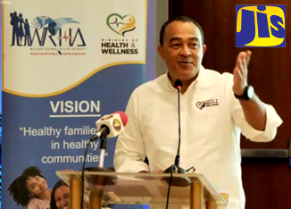 Minister of Health and Wellness, Dr. the Hon. Christopher Tufton, addresses the contract signing ceremony with M and M Jamaica Limited, for competition of the penultimate phase of works on the Cornwall Regional Hospital (CRH) in St. James. The ceremony was held at Sandals Inn in the parish on November 18.