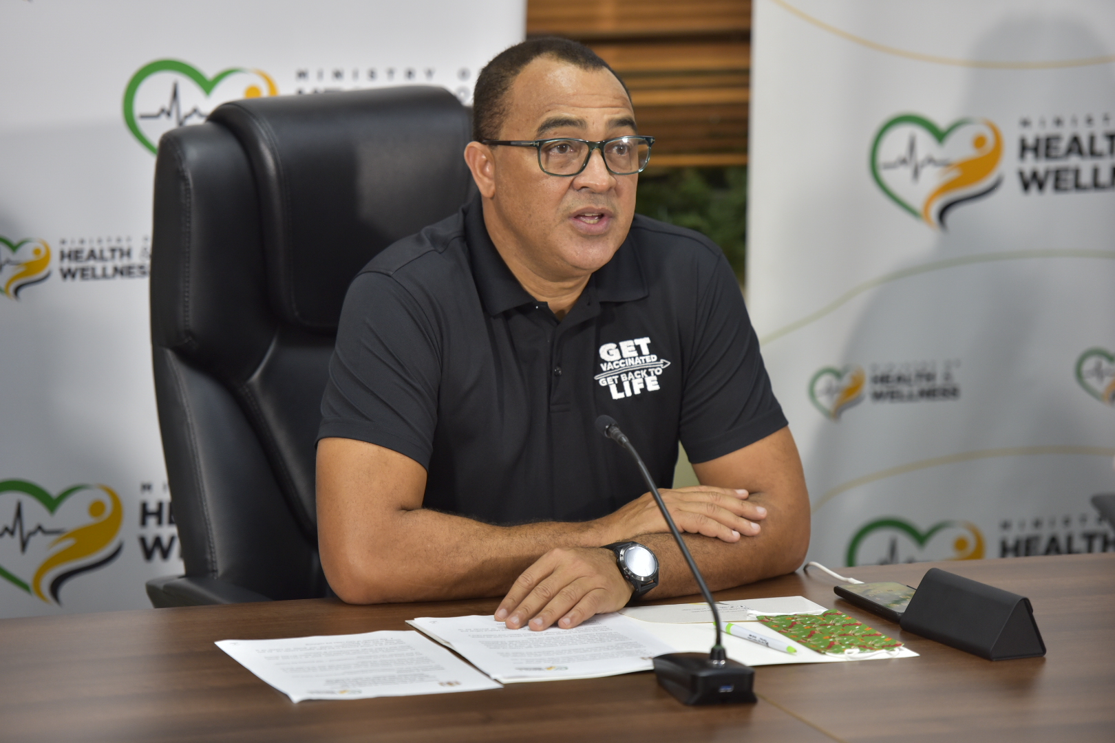 Minister of Health and Wellness, Dr. the Hon. Christpher Tufton, speaking during a virtual COVID-19 conversation press conference held on December 15.