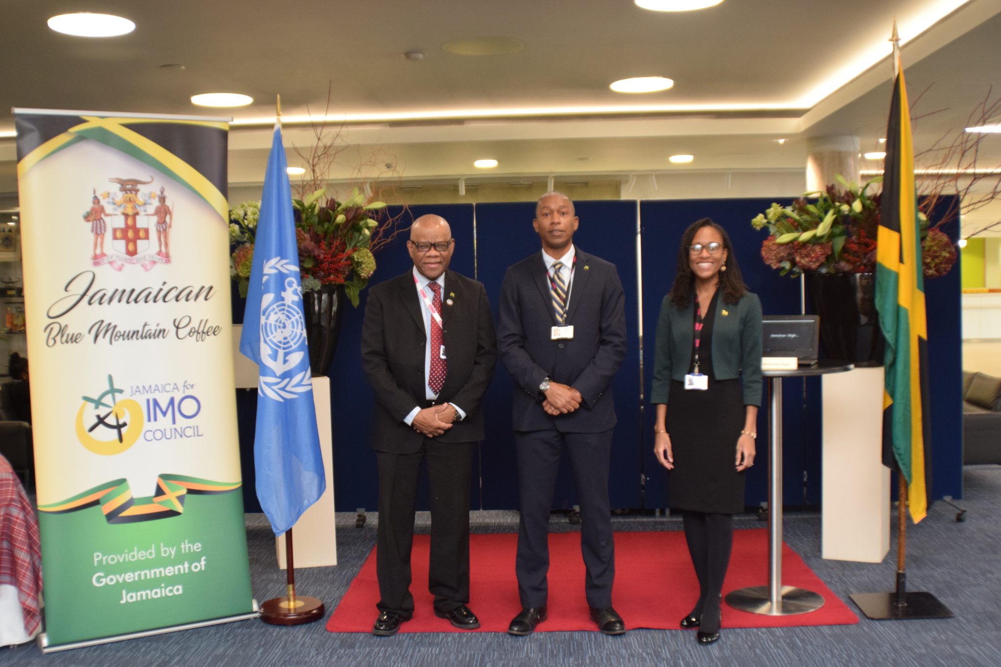 Members of the Jamaica Delegation to the International Maritime Organization’s  (IMO) 32nd Assembly in London, England where Jamaica was elected to serve a seventh term on the IMO Council. They are (left to right) High Commissioner to the United Kingdom (UK), His Excellency Seth George Ramocan; Director of Legal Affairs at the Maritime Authority of Jamaica (MAJ), Bertrand Smith; and Counsellor, Political and Economic Affairs, Jamaican High Commission, UK, Renee Lloyd.

 