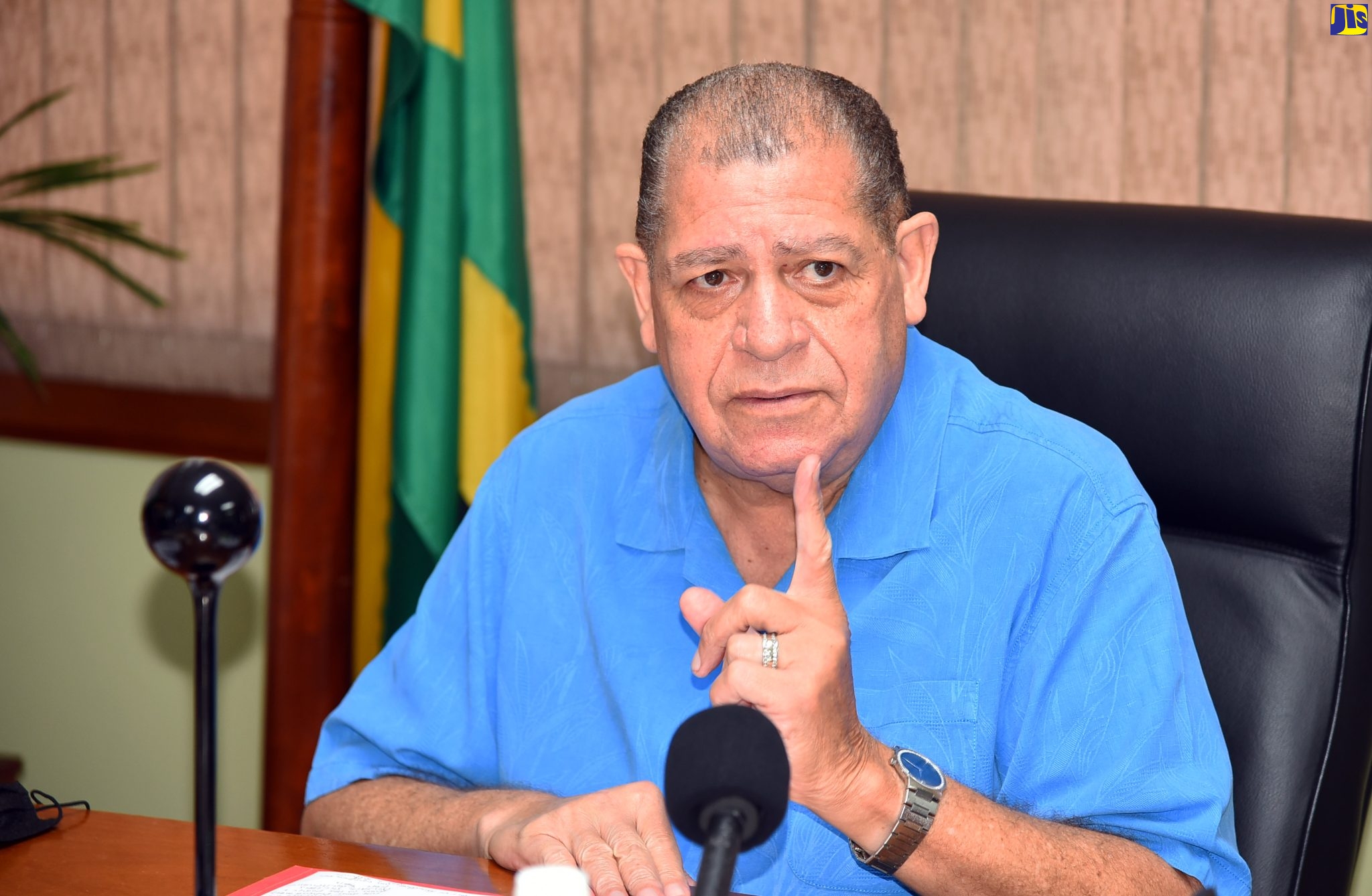 Minister of Industry, Investment and Commerce with responsibility for Agriculture and Fisheries, Hon. Audley Shaw, addressing Tuesday’s (December 21) semi-virtual end-of-contract farewell meeting for 15 ISO Quality Systems Implementation Technicians (QSITs).