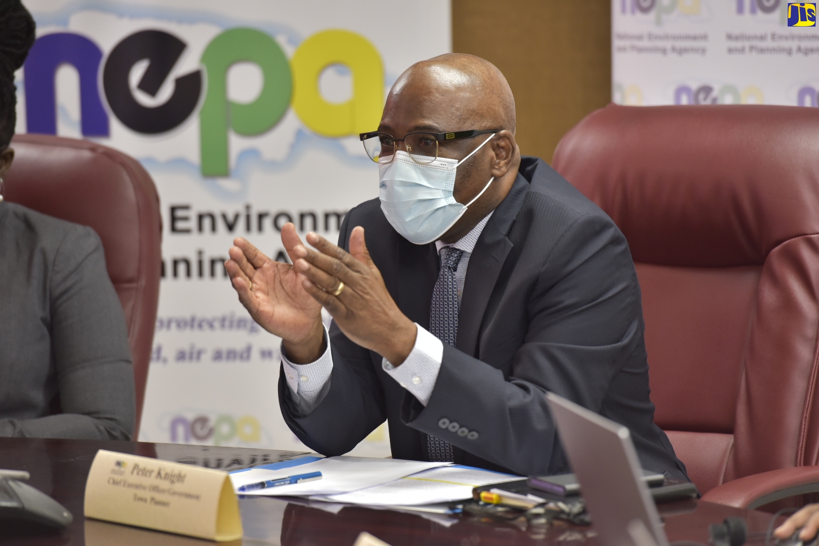 Chief Executive Officer and Government Town Planner, National Environment and Planning Agency (NEPA), Peter Knight, addressing Monday’s (January 3) virtual stakeholder briefing on the Natural Resources Conservation Authority (NRCA) approval for the release of approximately 1, 324 hectares of lands in St. Ann to Noranda Jamaica Bauxite Partners, for mining. 