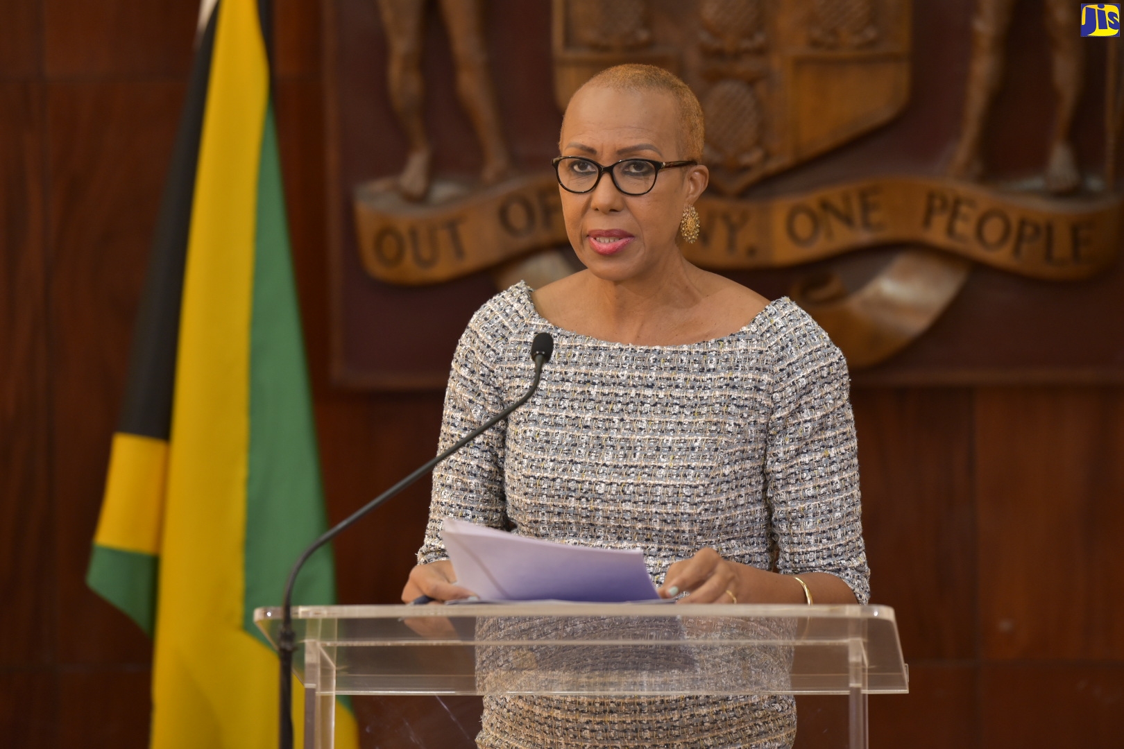Minister of Education, Youth and Information, Hon. Fayval Williams, addresses a virtual post-Cabinet press briefing on Wednesday (January 5). 