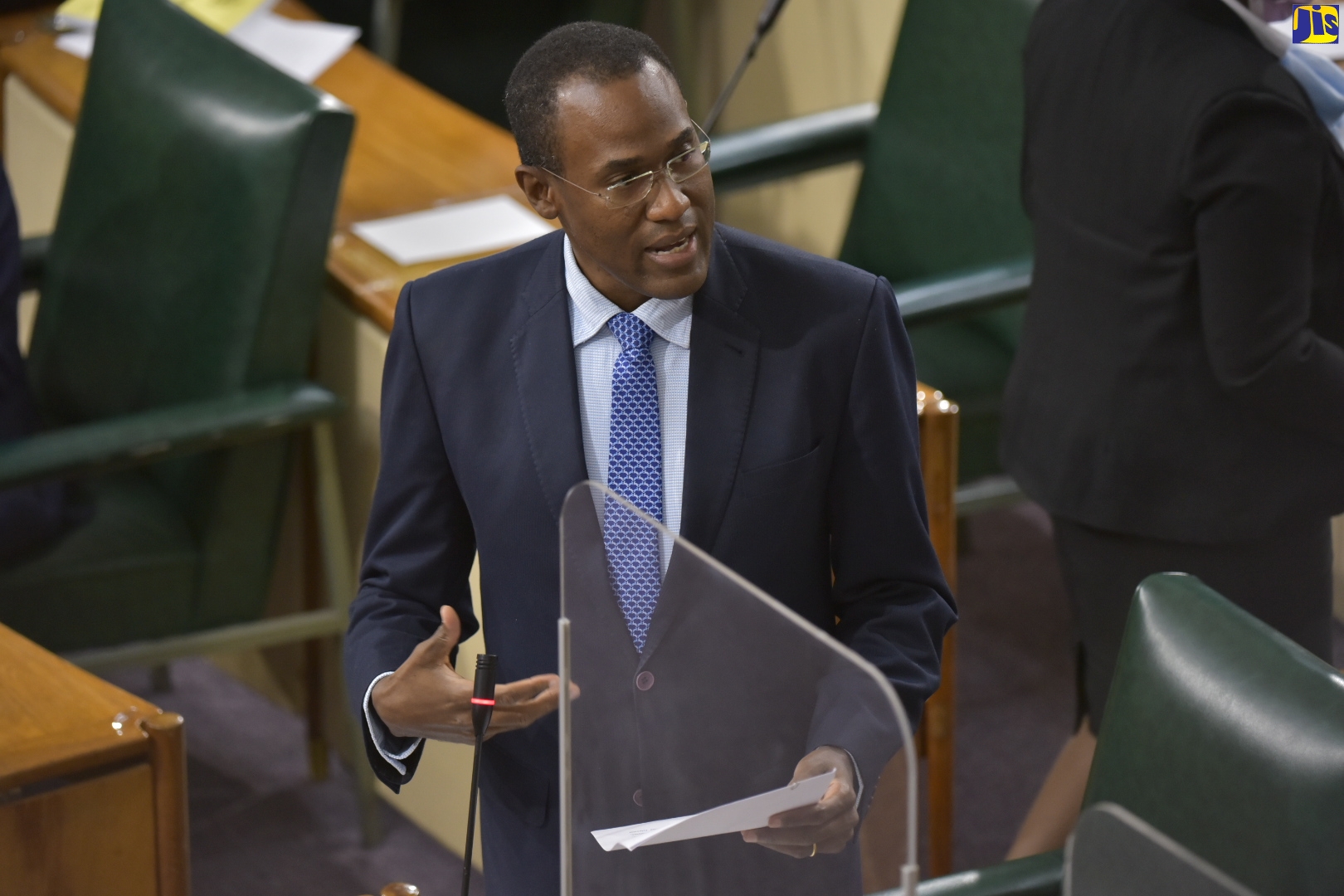Minister of Finance and the Public Service, Dr. the Hon. Nigel Clarke, speaks in the House of Representatives on January 11.