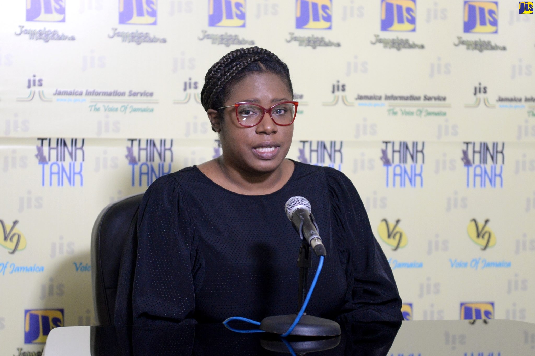 Public Education Officer at the Electoral Office of Jamaica (EOJ), Daynia Harper, addresses a JIS Think Tank on Friday (January 14).