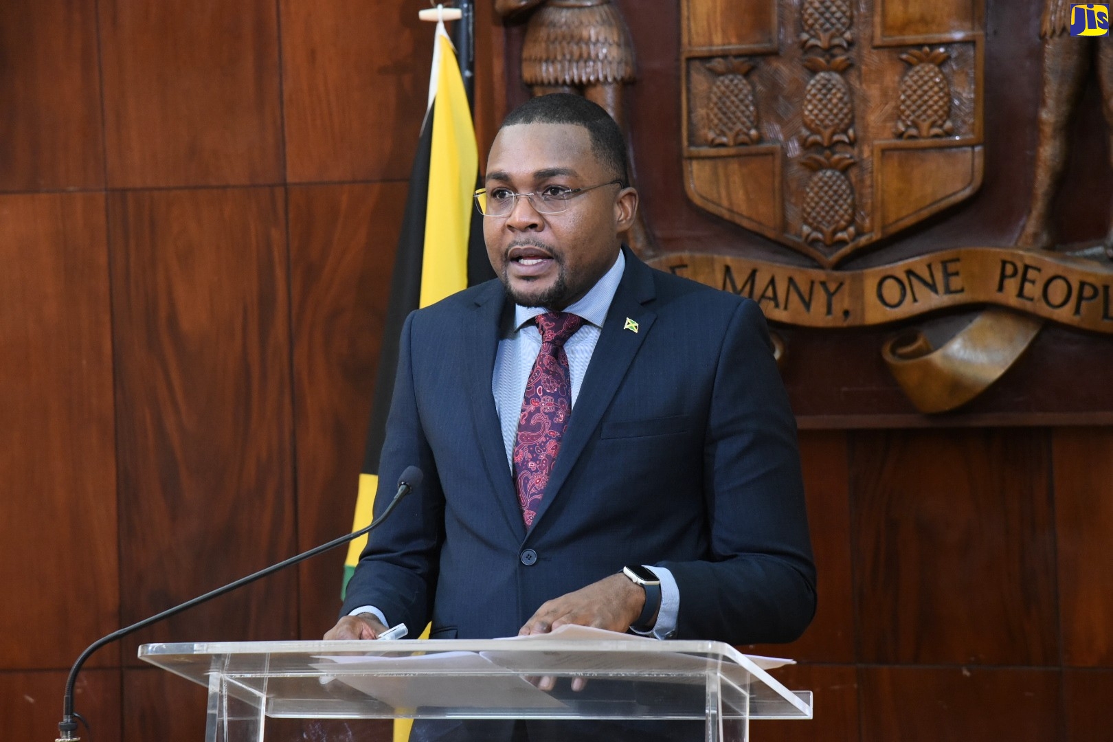 Minister without Portfolio in the Office of the Prime Minister, Hon. Robert Morgan, fields questions from media personnel during a virtual post-Cabinet press briefing, on Wednesday (February 23).