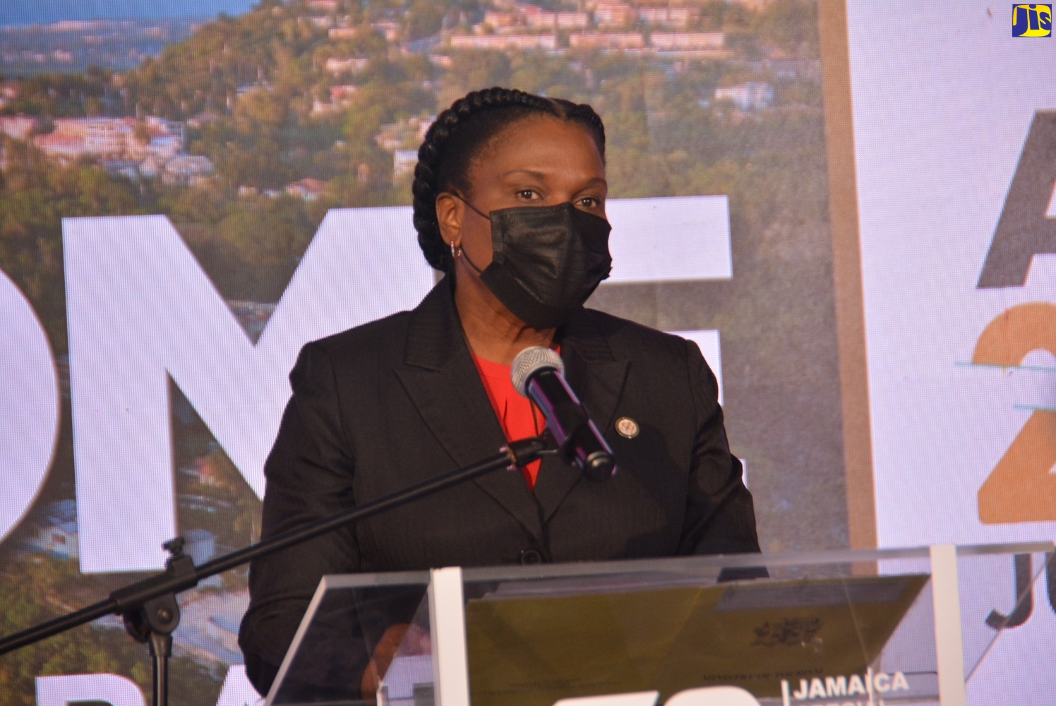 Permanent Secretary in the Ministry of Tourism, Jennifer Griffith, speaking at the official launch of the Annual International Conference & Exhibition (AICE) 2022 at the Montego Bay Convention Centre in Rose Hall, St. James, on Thursday (January 27). AICE 2022 is scheduled for June 13 to 17 at the Montego Bay Convention Centre.