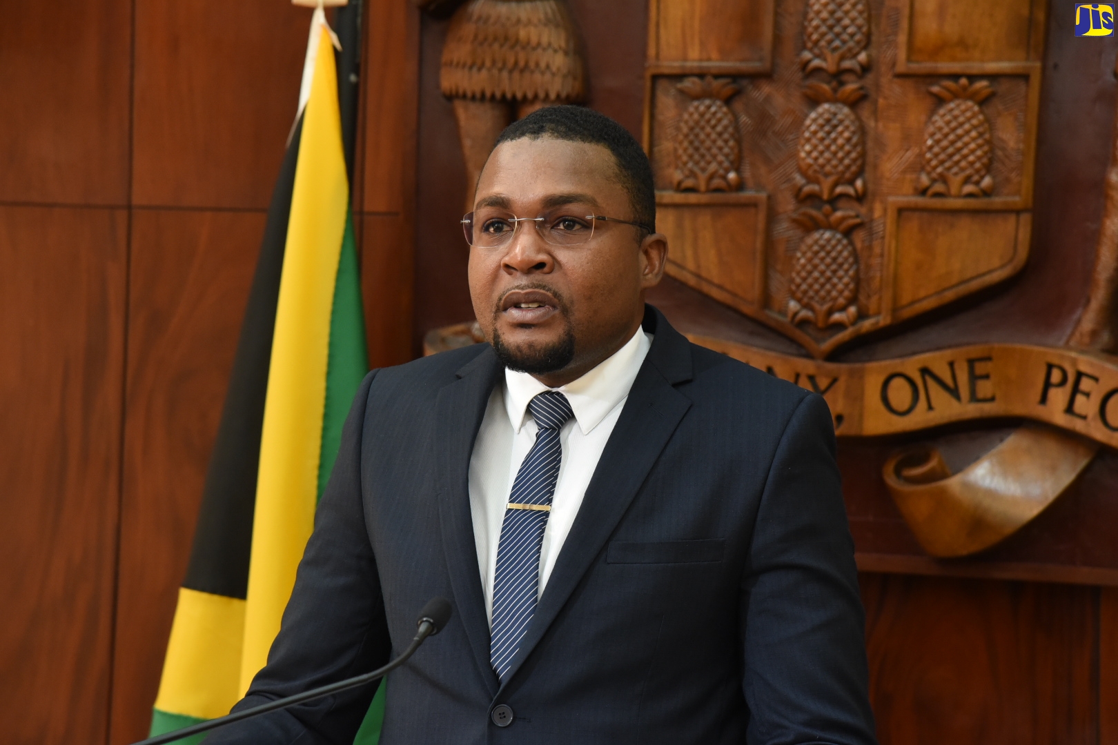 Minister without Portfolio in the Office of the Prime Minister (OPM) with responsibility for Information, Hon. Robert Morgan, addresses Wednesday’s (February 9) virtual post-Cabinet press briefing.  