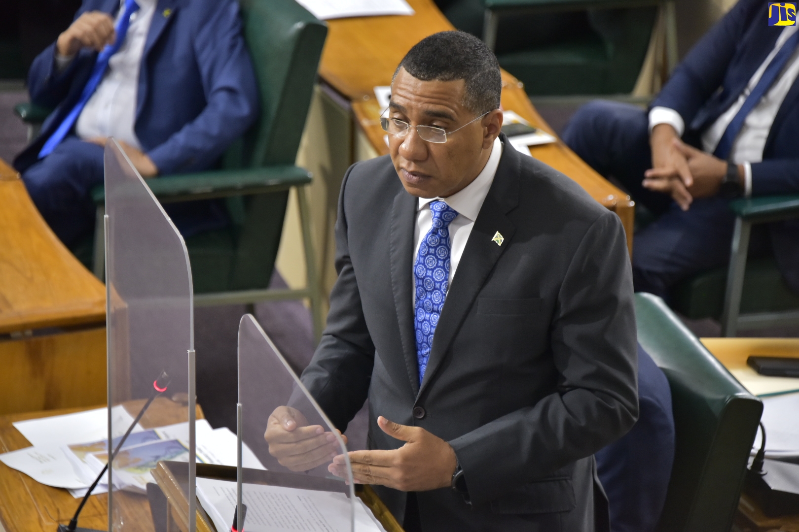 Prime Minister, the Most Hon. Andrew Holness, making his contribution to the 2022/23 Budget Debate in the House of Representatives on March 17.