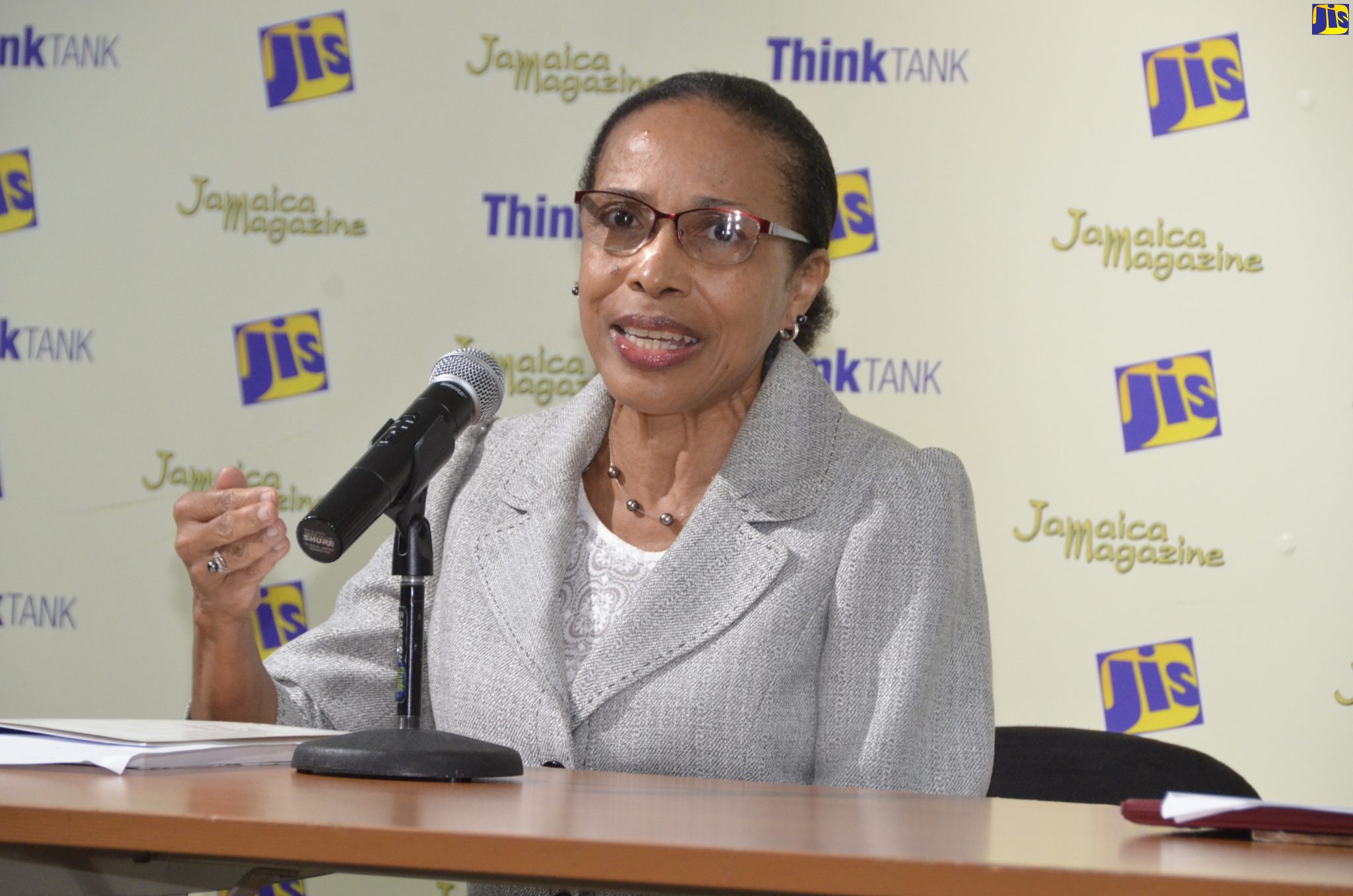 Regional Dietician at the Western Regional Health Authority (WRHA), Dr. Rosalee Brown, addresses a Jamaica Information Service (JIS) ‘Think Tank’, at the agency’s regional office in Montego Bay, St. James, on March 24.

