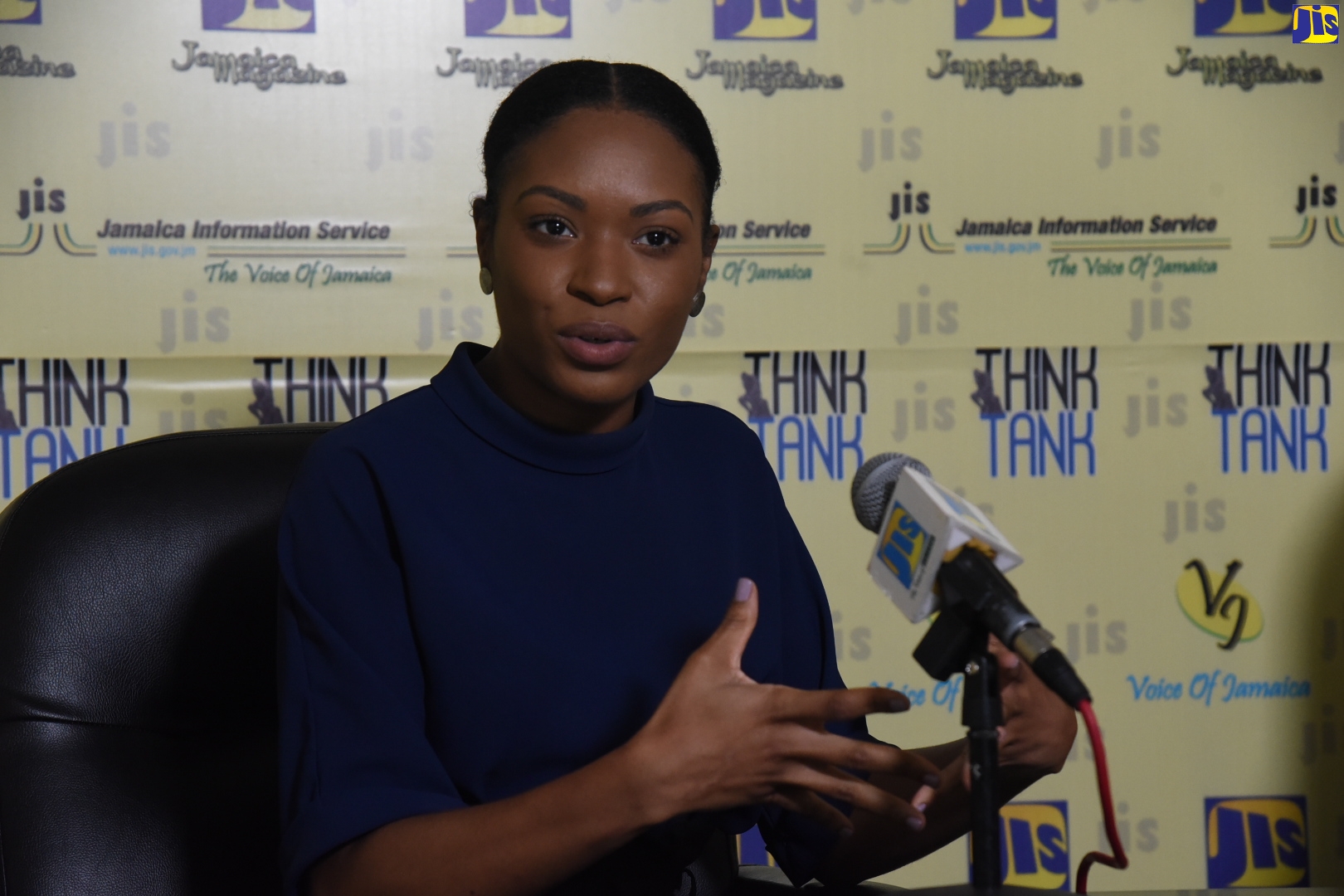 Policy and Advocacy Coordinator, Jamaica Youth Advocacy Network (JYAN), Shereika Mills, addresses a JIS ‘Think Tank’, today (March 29).