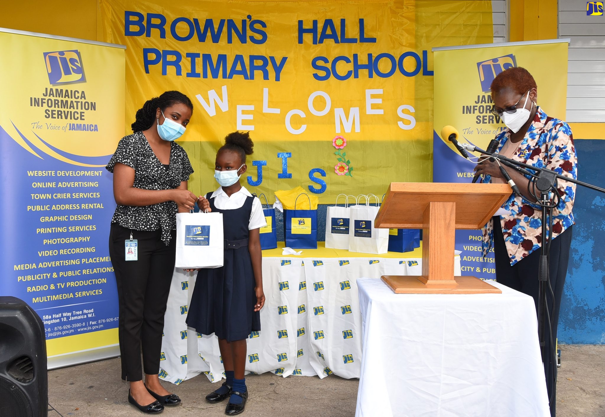 JIS Donates 10 Tablets To Brown’s Hall Primary School