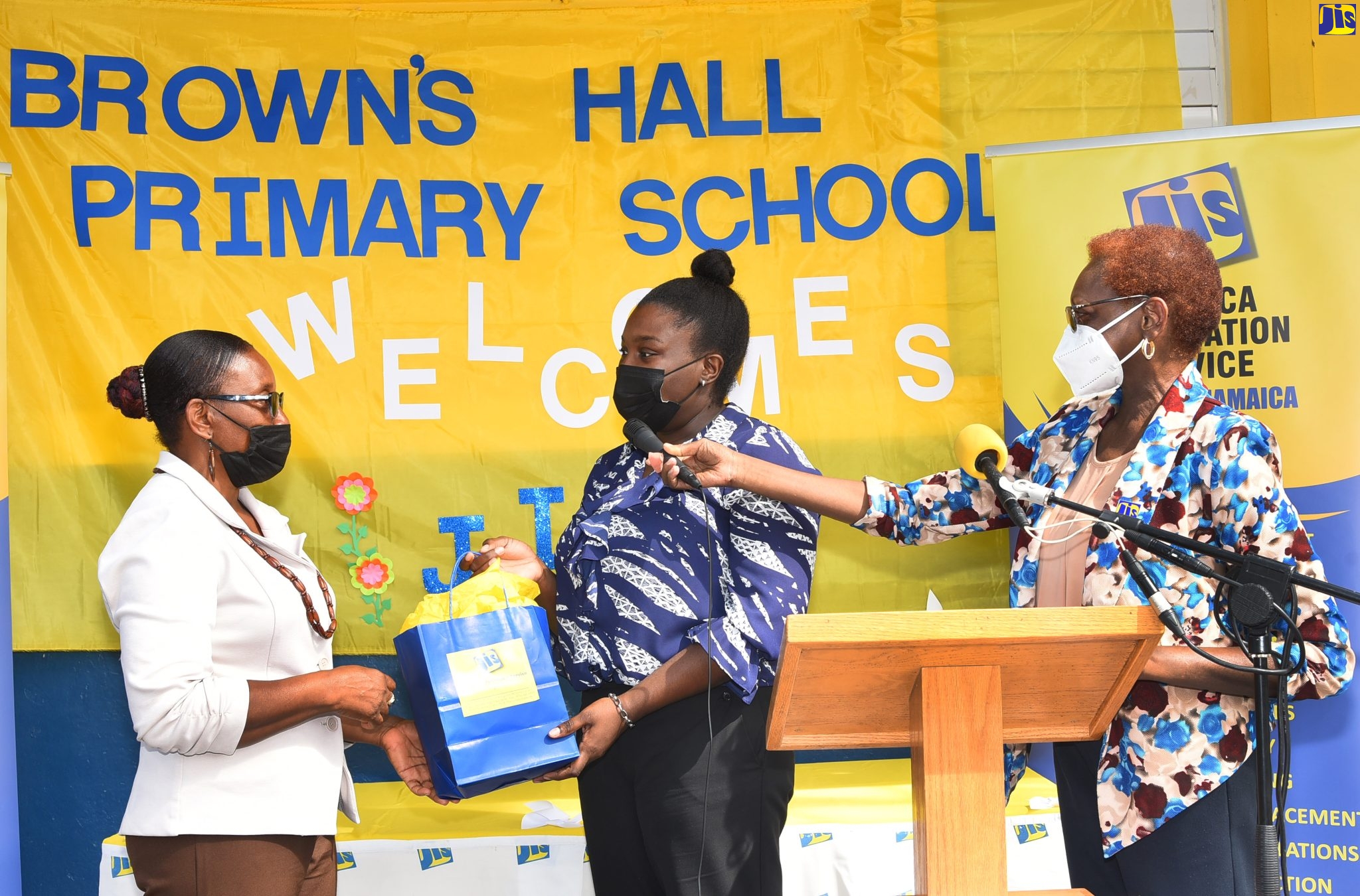 JIS Donates 10 Tablets To Brown’s Hall Primary School