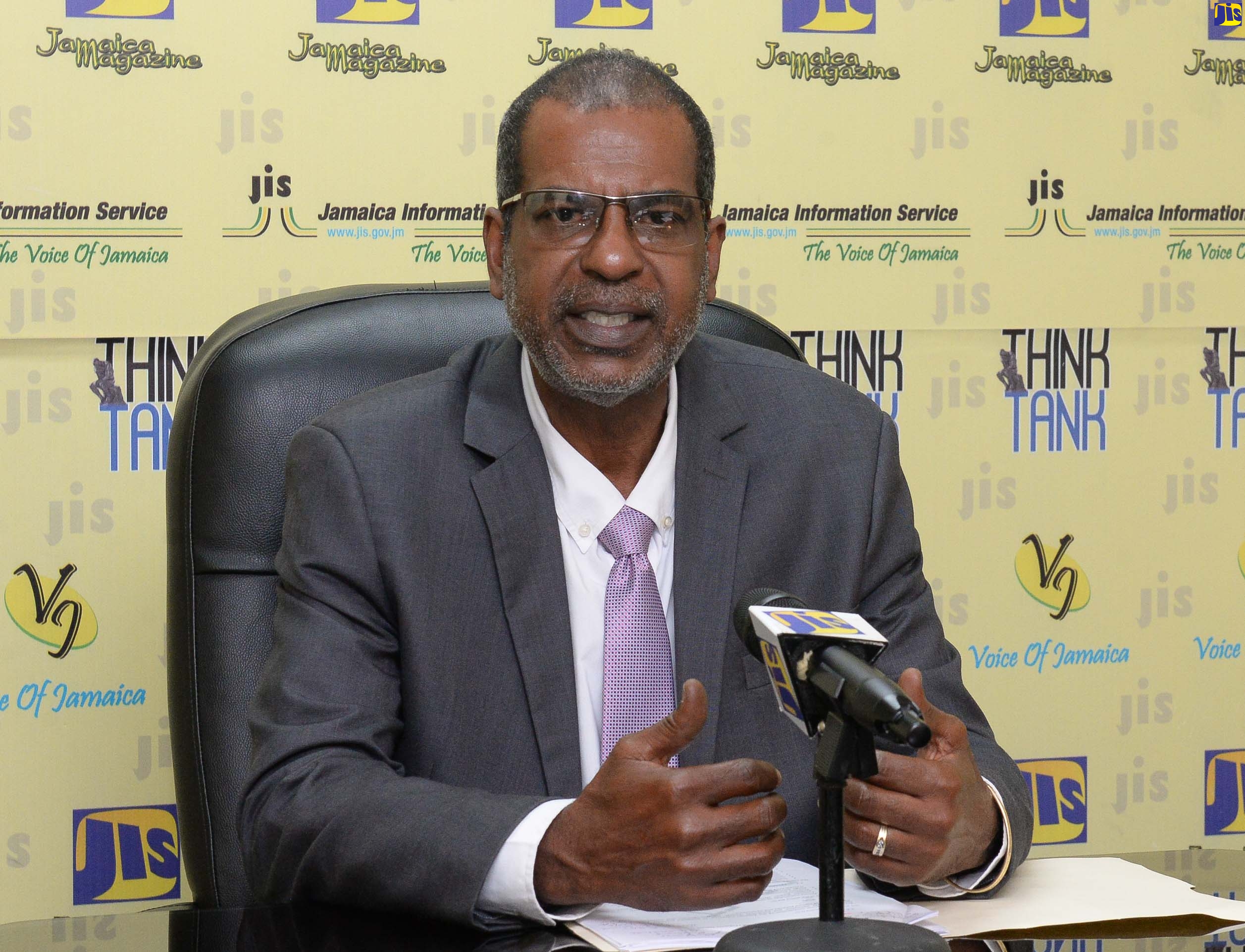Chief Executive Officer of the National Fisheries Authority (NFA), Dr. Gavin Bellamy, addresses a recent JIS Think Tank.