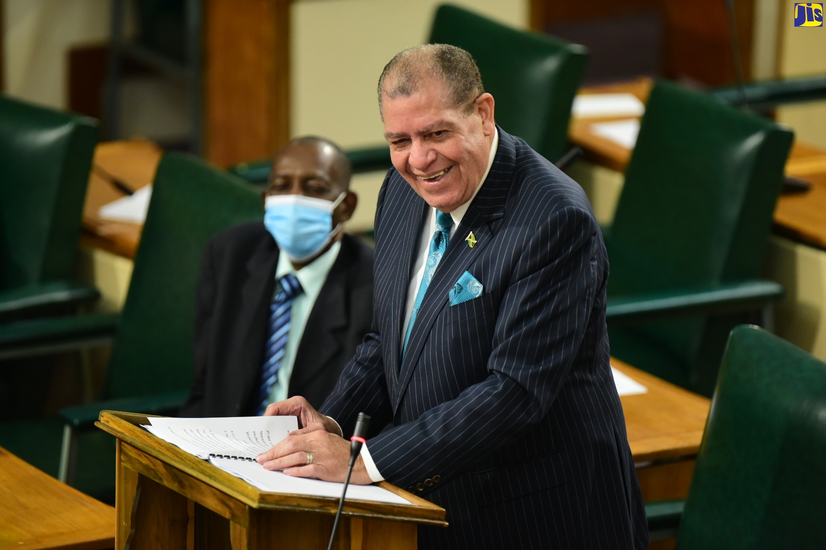 Minister of Transport and Mining, Hon. Audley Shaw, making his contribution to the 2022/23 Sectoral debate in the House of Representatives on April 27.
