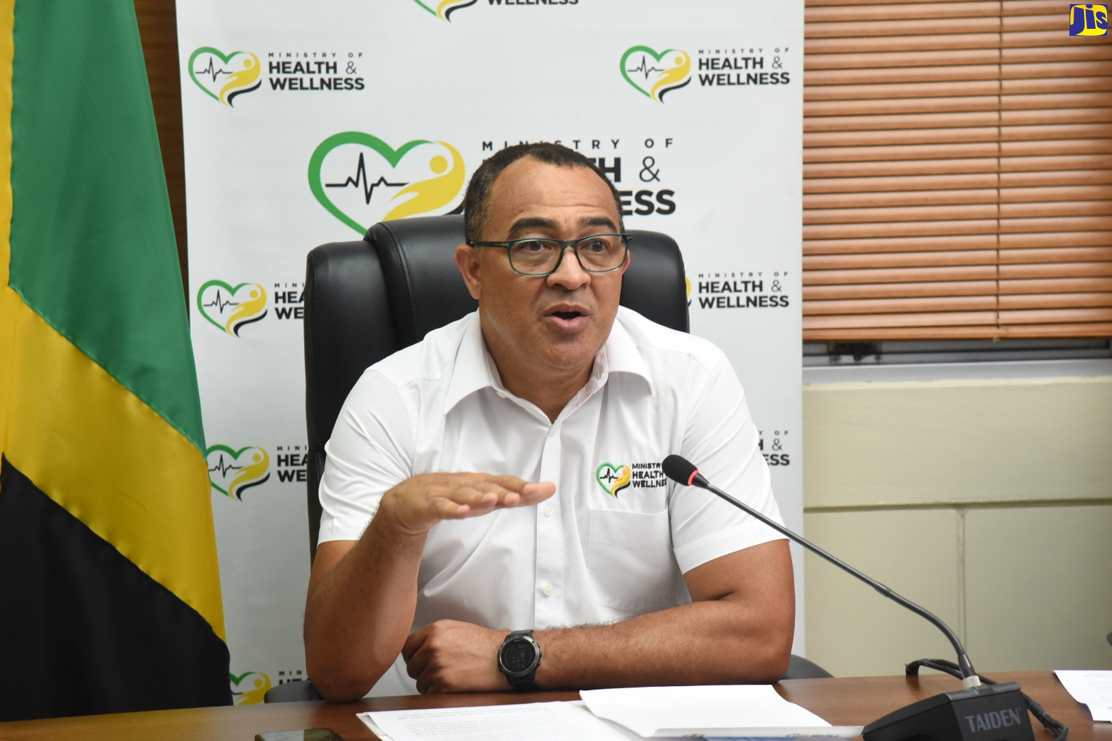 Minister of Health and Wellness, Dr. the Hon. Christopher Tufton, addresses a COVID Conversations digital press conference, yesterday, Thursday (April 28).