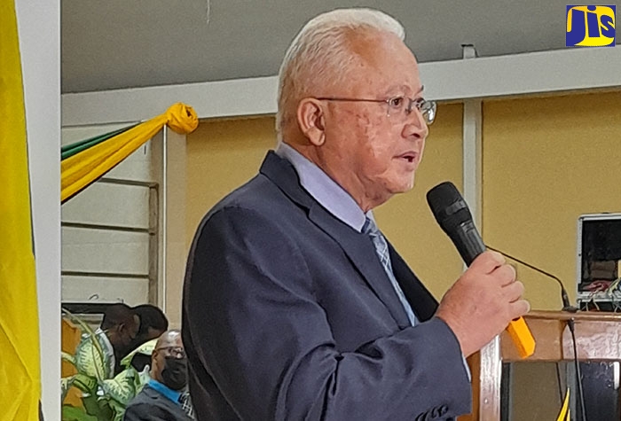 Minister of Justice, Hon. Delroy Chuck, addresses the launch of the St. Catherine Justice of the Peace Association at the Family of God Seventh-day Adventist Church in Spanish Town, on April 9.
