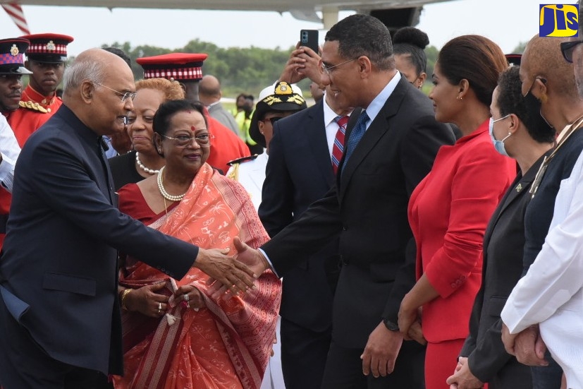 President of The Republic of India Arrives in Jamaica