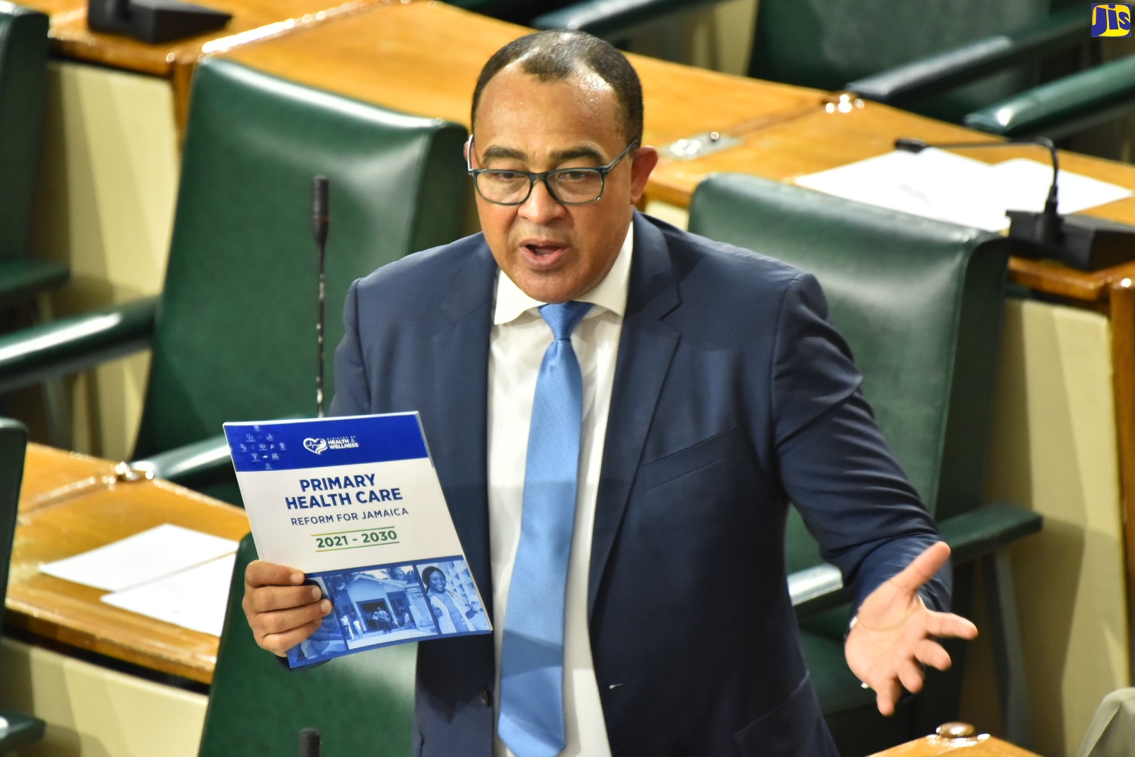 Minister of Health and Wellness, Dr. the Hon. Christopher Tufton, makes his contribution to the 2022/23 Sectoral Debate in the House of Representatives, on May 3.