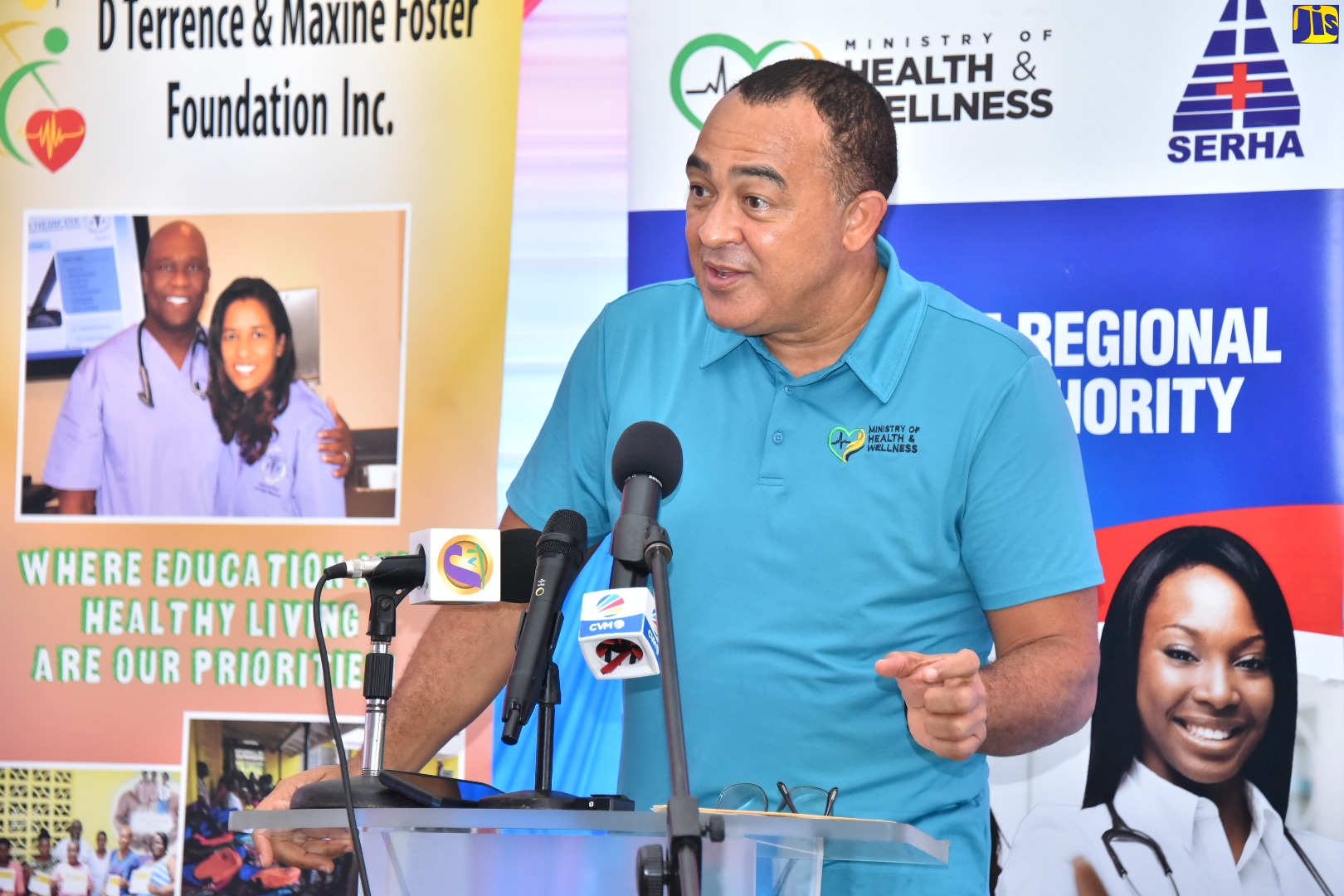 Minister of Health and Wellness, Dr. the Hon. Christopher Tufton, addresses an  adoption ceremony for the Yallahs Health Centre,  St. Thomas,  on Friday, May 13.