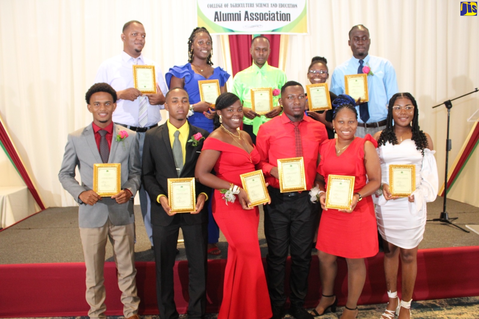 Minister of Education and Youth, Hon. Fayval Williams (left), presents the Research and Development in Agriculture Award to Dr. Michael Motta for his outstanding contribution to the development of the Jamaican agriculture sector. The occasion was the College of Agriculture, Science and Education (CASE) Alumni Association’s Evening of Excellence Gala Dinner and Awards Banquet held on April 31, at The Jamaica Pegasus hotel, St. Andrew.