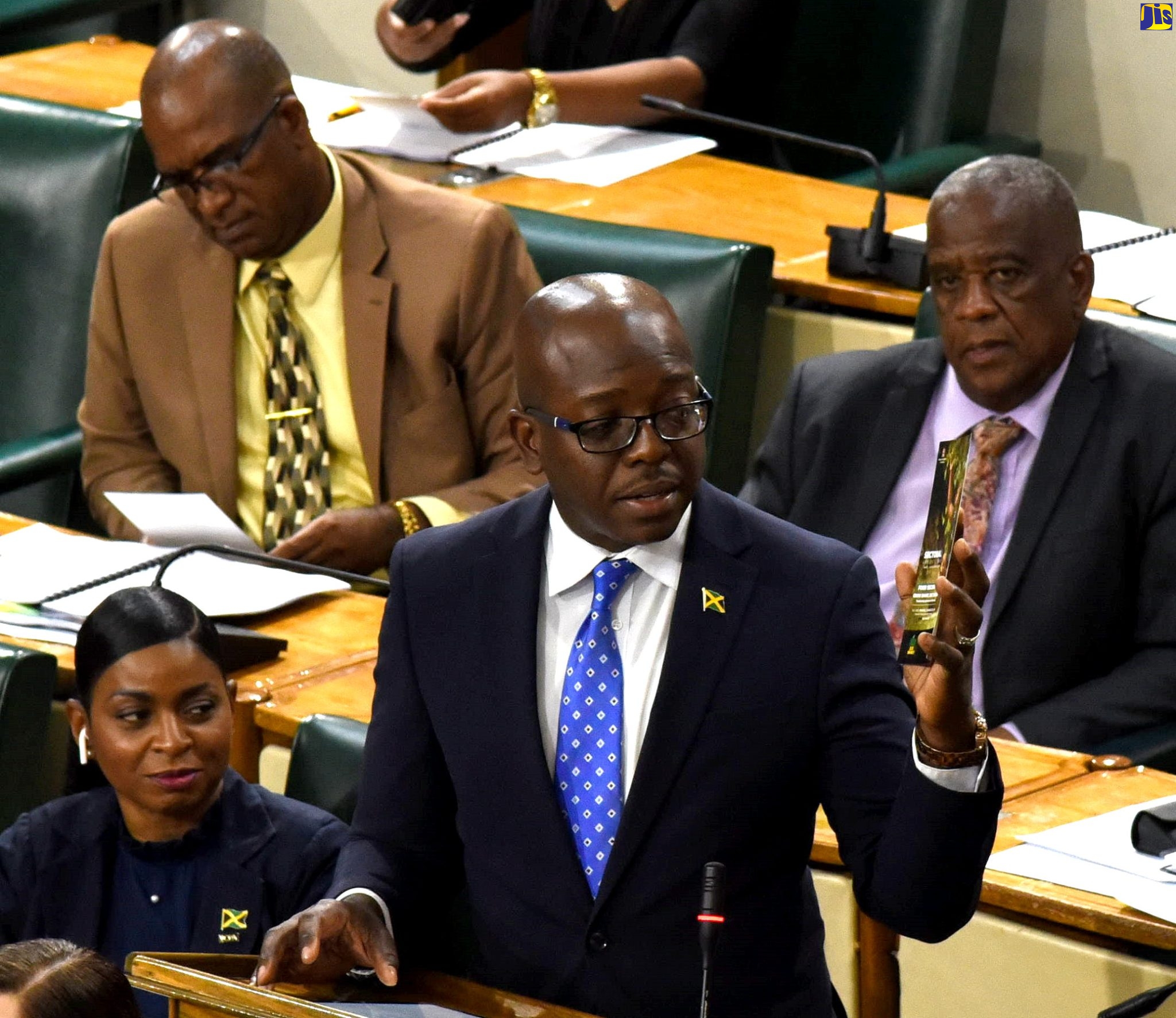 Agriculture and Fisheries Minister, Hon. Pearnel Charles Jr., making his contribution to the 2022/23 Sectoral Debate in the House of Representatives on Tuesday, May 17.