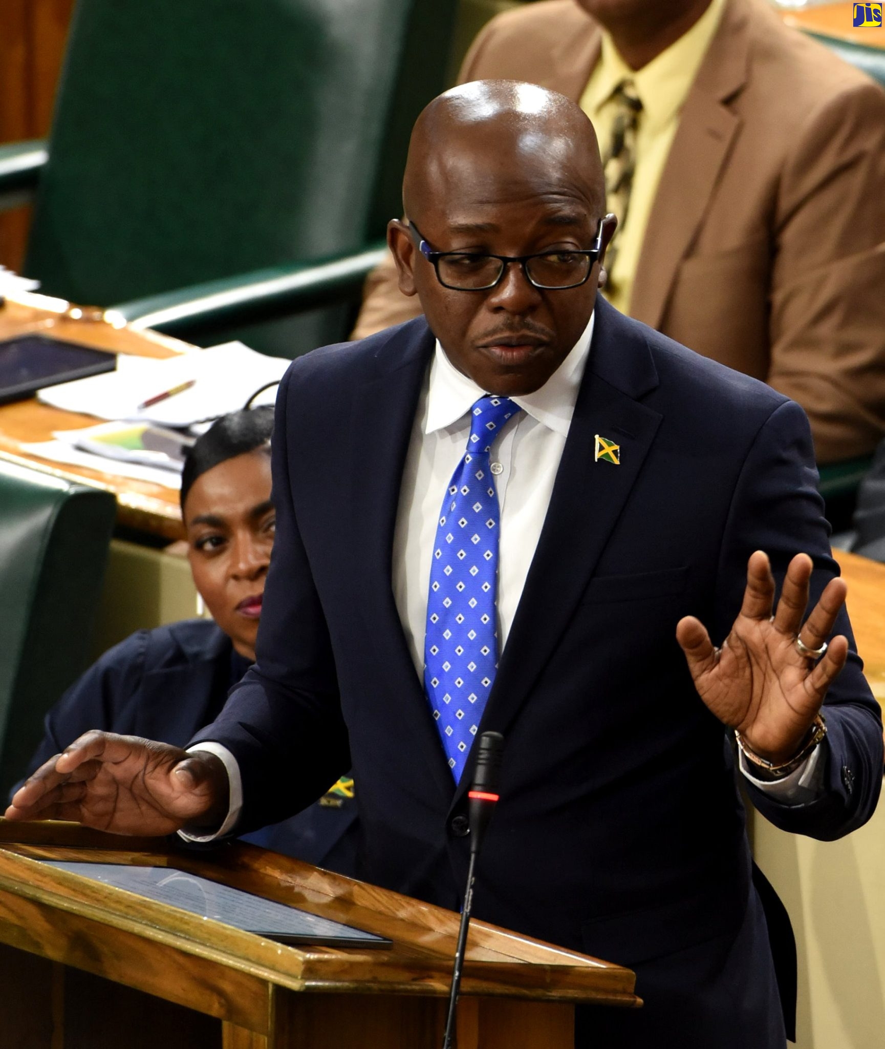 Minister of Agriculture and Fisheries, Hon. Pearnel Charles Jr., makes his contribution to the 2022/23 Sectoral Debate in the House of Representatives on May 17.