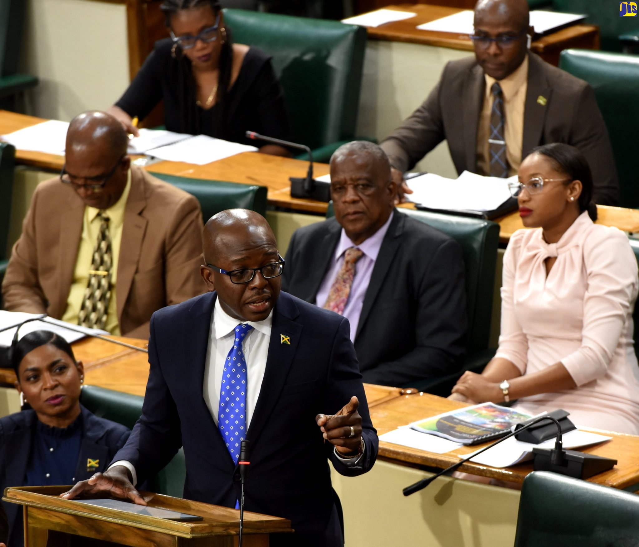 Minister of Agriculture and Fisheries, Hon. Pearnel Charles Jr., makes his contribution to the 2022/23 Sectoral Debate in the House of Representatives on May 17.
