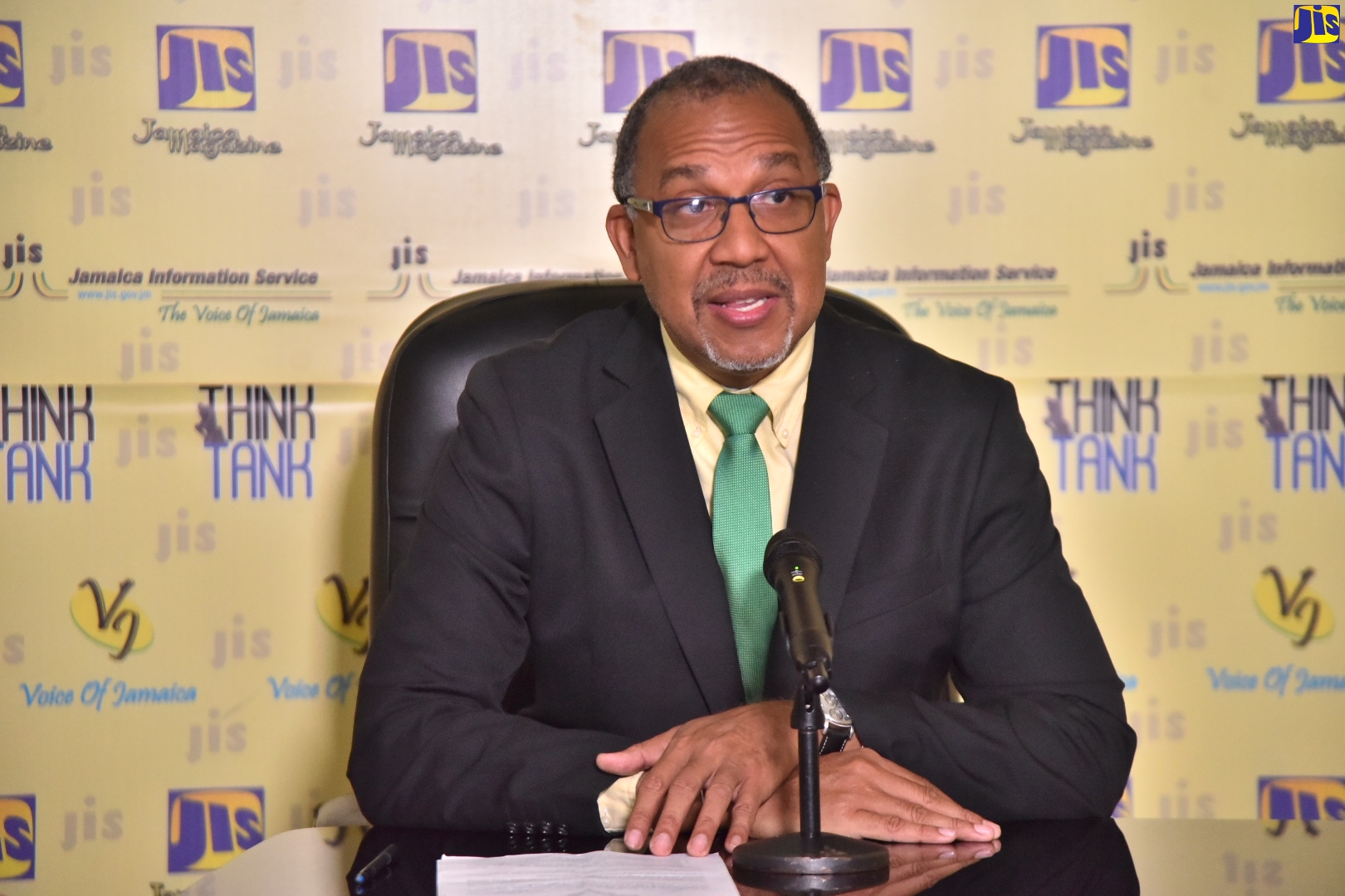 Executive Director of the Fair Trading Commission, David Miller, addresses a recent JIS ‘Think Tank’.